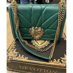 Dolce & Gabbana Emerald Quilted Crossbody Bag